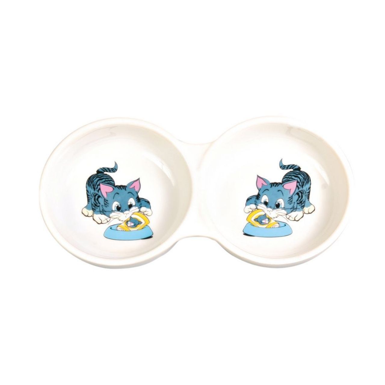 Trixie posuda dvostruka keramička za mačke 2x0,15 L/fi-11 cm