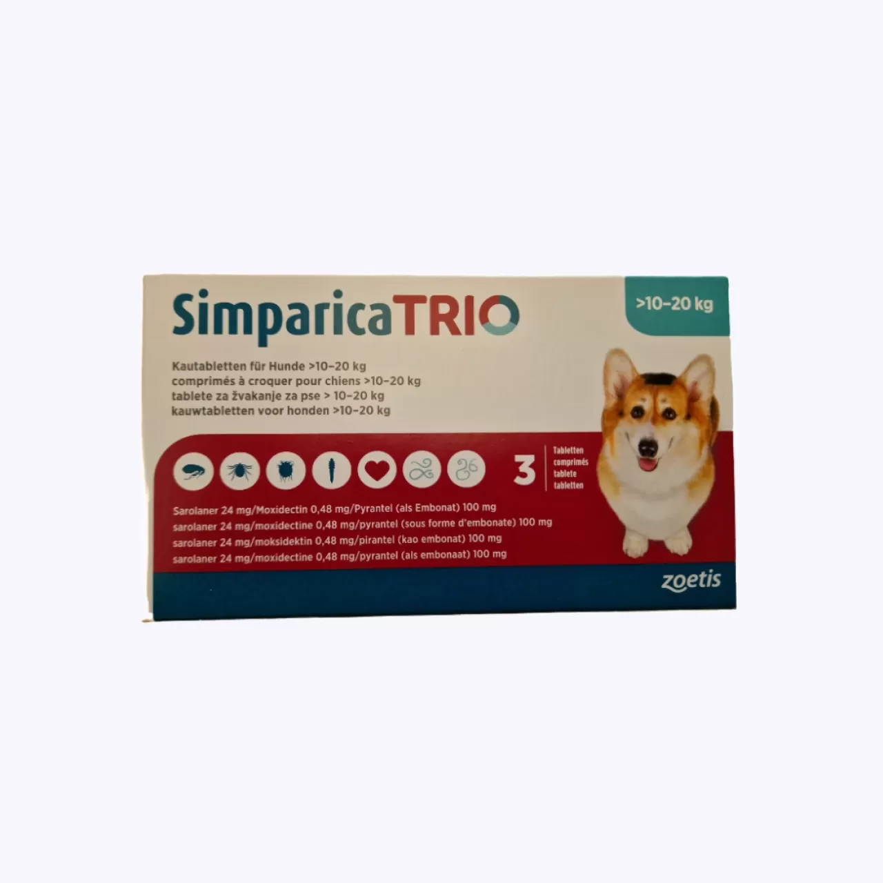 Zeotos Simparica TRIO tableta za pse >10-20kg