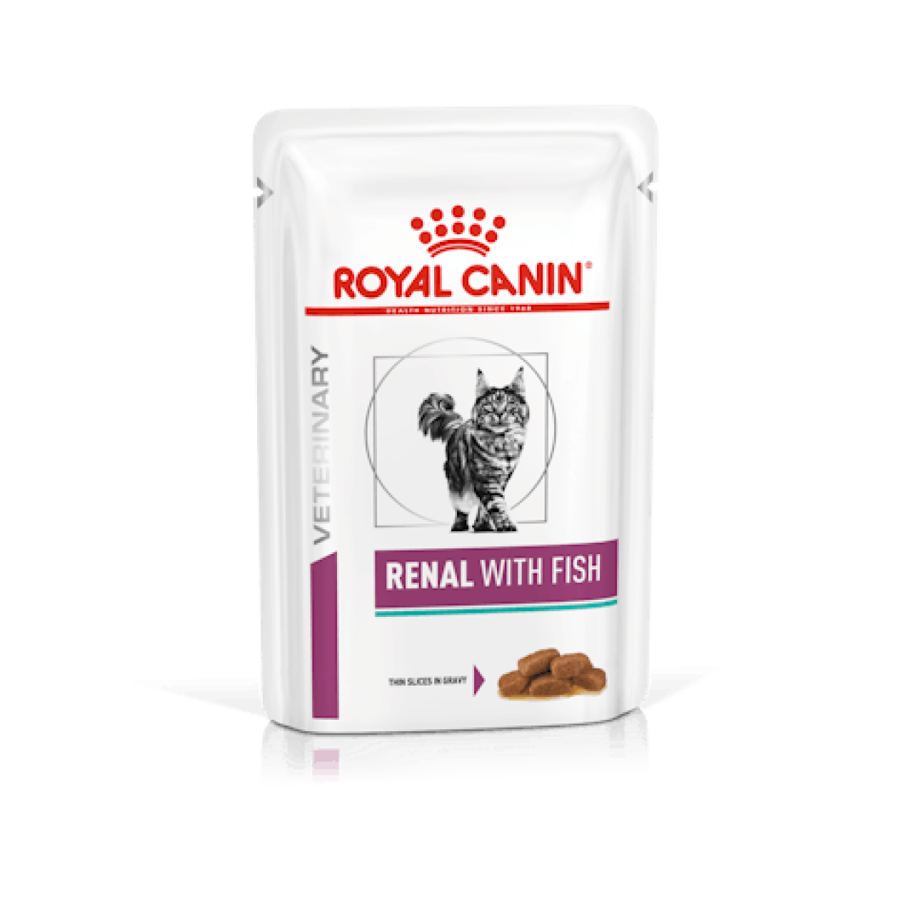 ROYAL CANIN RENAL WITH FISH tanki kimadići u umaku 85g, mokra hrana za mačke