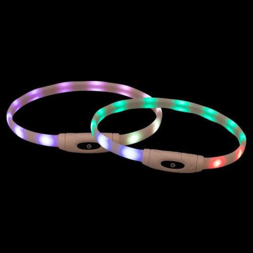 Trixie ogrlica za pse svjetleća USB silikon XS-XL multicolor