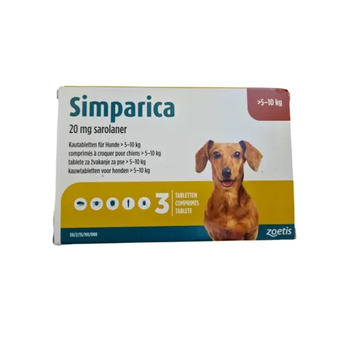 Zoetis Simparica 20mg za pse težine 5-10kg / 1 tableta