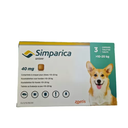 Zoetis Simparica 40mg za pse težine 10-20kg / 1 tableta