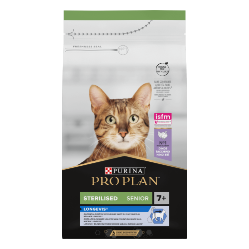 PRO PLAN Adult 7+ sterilizirana LONGEVIS suha hrana za mačke, bogata puretinom 1.5kg